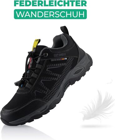 Черевики для трекінгу та трейлраннінгу Softshell для жінок та чоловіків, чорні (46 EU)