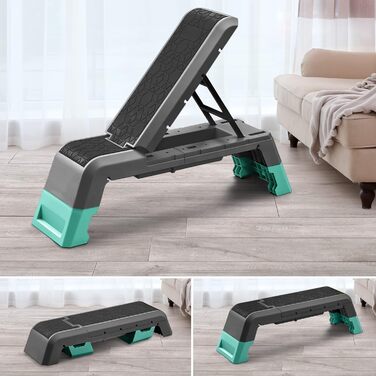 Багатофункціональна аеробна платформа Leikefitness з еспандером, регульована лавка для гантелей, професійний тренажер для домашнього спортзалу, чорна