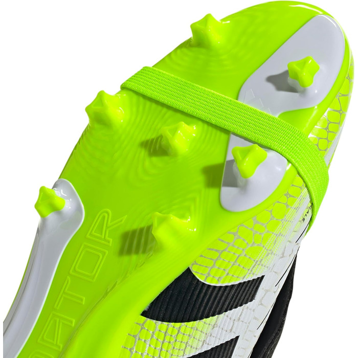 Дитячі футбольні бутси adidas Predator League з відкидною конструкцією язичка для жорсткого/багатоповерххового поля, розмір 35 EU, кольори: білий, чорний, лимонний