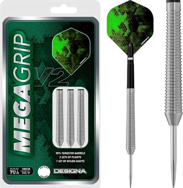 Дротики для дартсу DESIGNA Mega Grip V2 з металевим вістрям