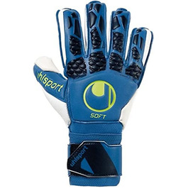 Воротарські рукавички Uhlsport Hyperact Soft Flex Frame для чоловіків, нічний синій/білий/флуо-жовтий