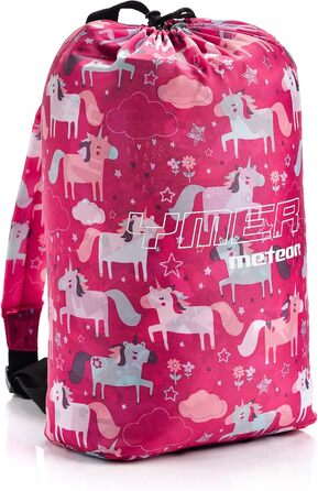 Дитячий спальний мішок Meteor Premium Kinder Ultraleicht для кемпінгу та подорожей. Легкий, з рюкзаком, Unicorn.