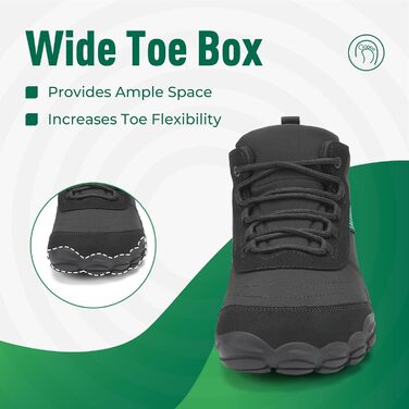 Босими кросівки для чоловіків та жінок Saguaro: легкі, зручні, з нульовим дропом, розмір EU 36-48, чорний