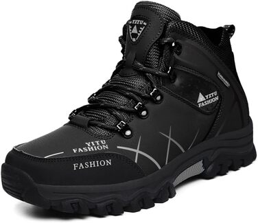 Чоловічі трекінгові черевики Littleplum: зручні, дихаючі, з теплою підкладкою, антиковзаючі, високі, спортивні, чорні, 40 EU