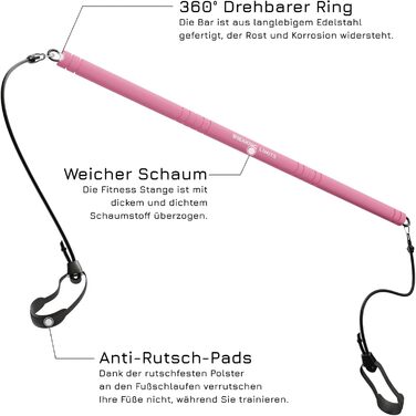 Набір для пілатесу Breaking Limits: регульована стійка + 6 еластичних стрічок для фітнесу вдома. Сталь, піна, нековзний ремінь