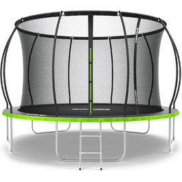 ZIPRO JumpPro Premium Трамплін для дітей Outdoor, садова модель з сіткою, стійкий до погодних умов, захист від УФ-випромінювання, легка збірка, вантажопідйомність до 150 кг, діаметр 252/312/374/435/496 см (10'/12'/15'/17'/20')