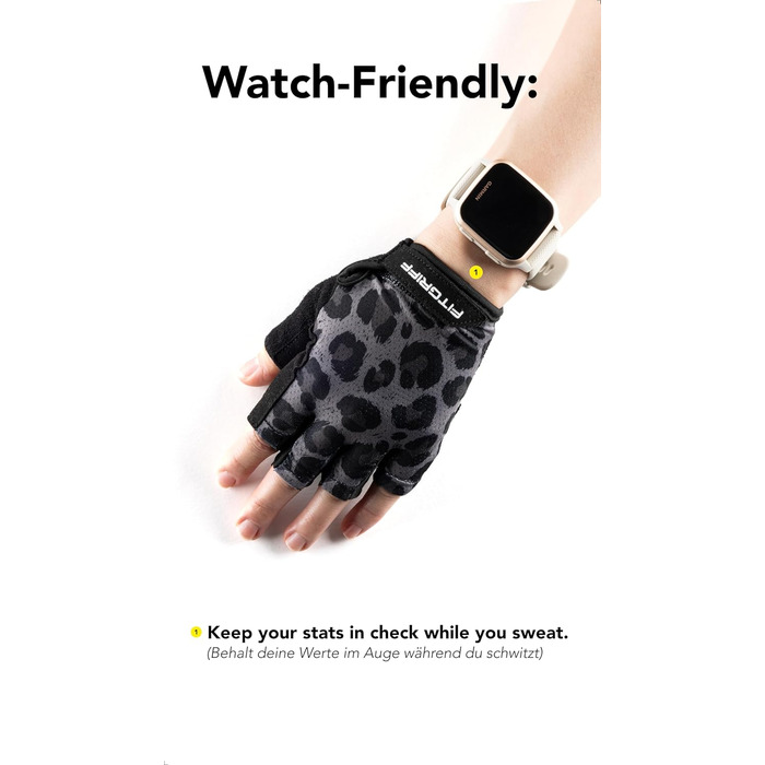 Тренувальні рукавички Fitgriff® для жінок та чоловіків - фітнес рукавички для силових тренувань, важкої атлетики, занять у спортзалі, воркауту, рукавички для підйому ваги 7 Leopard