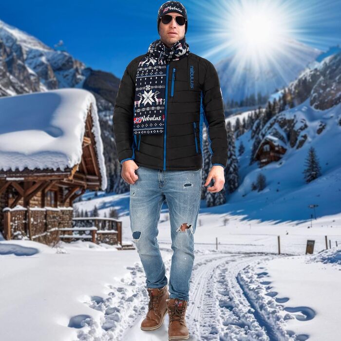 Зимова куртка Nebulus GRAFFITY для чоловіків, чорно-кобальтового кольору, розмір L