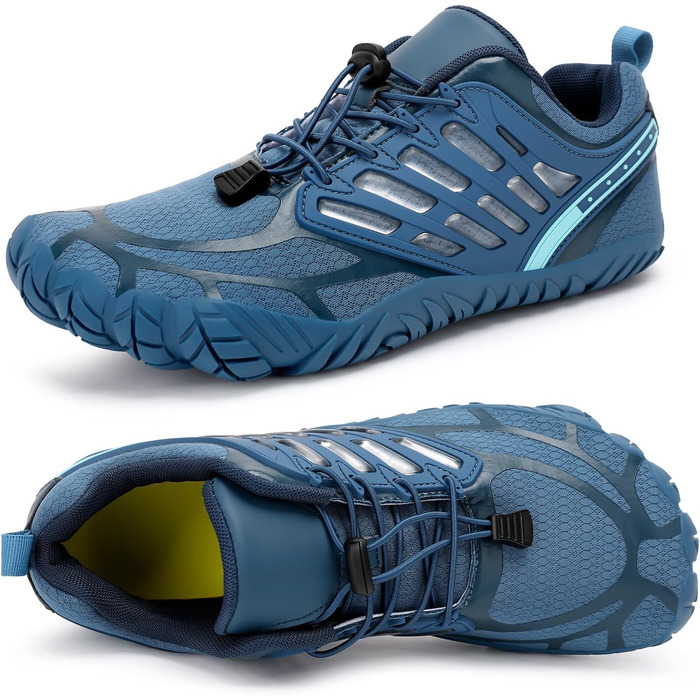 Чоловічі босі кросівки з широкою передньою частиною, Zero Drop, мінімалістичні для воркауту, крос-тренінгу, ходьби, хайкінгу, води, важкої атлетики, босі кросівки (47 EU, Синій)