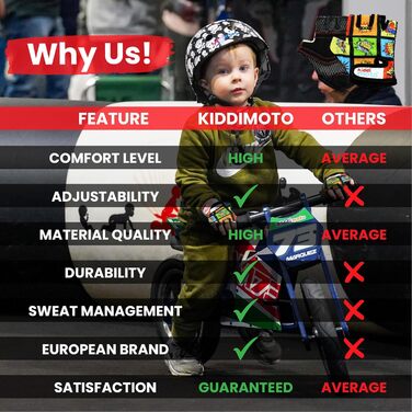 Дитячі велосипедні рукавички KIDDIMOTO без пальців для хлопчиків та дівчаток, розмір M (4-8 років), з принтом комікс