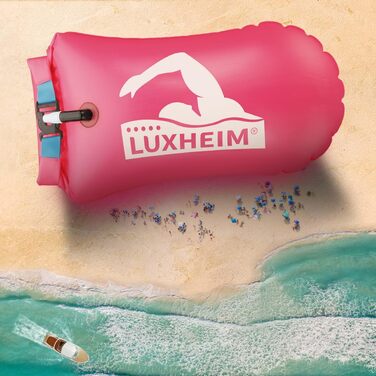 2 шт. Буйки для плавання Schleppschwimmer, сигнальний буй для відкритих вод, водонепроникний Dry Bag, надувний ПВХ буй для триатлону (Помаранчевий/Рожевий)