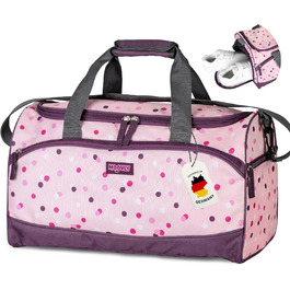 Дитяча спортивна сумка Kinder Sporttasche 25 л для дівчаток - рожево-фіолетовий принт, з відділенням для взуття та мокрих речей, регульований плечовий ремінь
