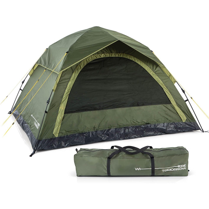Намет Lumaland Camping - легкий намет Pop-Up для 2-4 особи | Куполовий намет для кемпінгу, трекінгу та фестивалів | Водонепроникний намет 210x190x110cm | Захист від вітру та сонця на пляжі