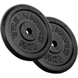 Train Hard набір дисків для штанги 2x10 кг, чавун, 30/31 мм, фітнес ваги