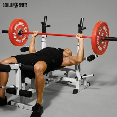 Бамперні диски GORILLA SPORTS 50 мм, гумовані, 5-25 кг – олімпійські вагові плити з чавуну для штанги