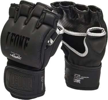 MMA рукавички Leone 1947 Black Edition з захистом великого пальця, вентиляцією, для греплінгу та фріфайту, розмір L, чорні