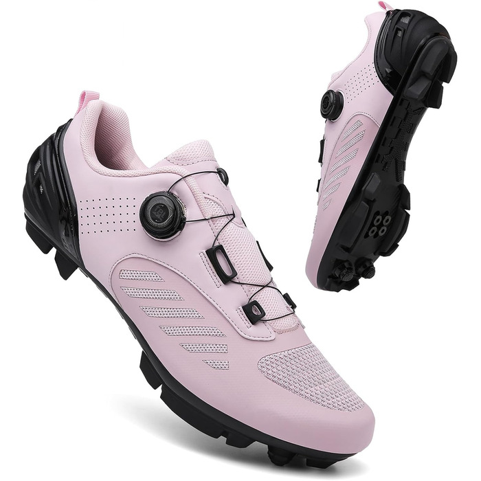 NGARY Велосипедні черевики MTB для жінок, дихаючі черевики для гірського велосипеда, сумісні з SPD 2 болти з клітами, черевики для велоспорту на відкритому повітрі, розмір 40 EU