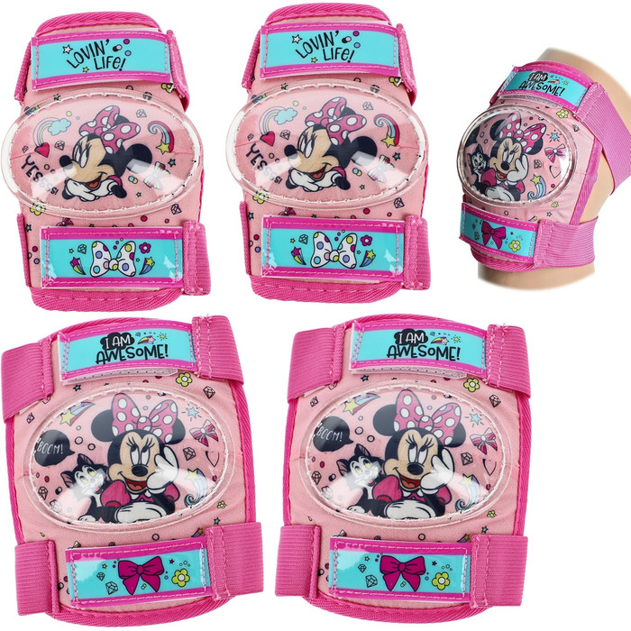 Дитячий комплект захисту для велосипеда Minnie Mouse: шолом 52-56 см, наколінники, налокітники, рукавички, alles-meine.de, для дітей 3-15 років