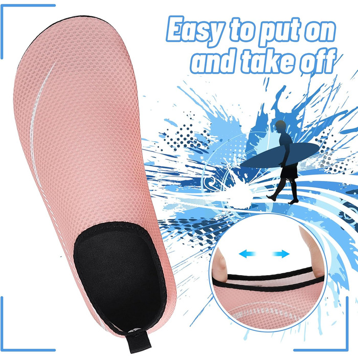 Аквашузи для плавання та водних видів спорту, неопренові шльопанці для жінок та чоловіків, розмір 40 EU, рожеві