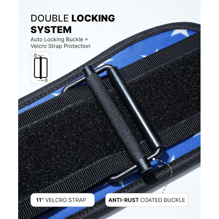 Пояс для важкої атлетики DMoose - Підсилений пояс для підйому ваги з системою самоблокування, для чоловіків та жінок - Фітнес, бодібілдинг, кросфіт (71-76 см обхват талії, X-Small)