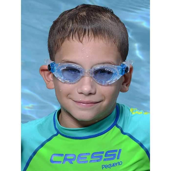 Маска для плавання Cressi Crab (Краб) для хлопчиків 2-7 років, прозора блакитна лінза - Made in Italy