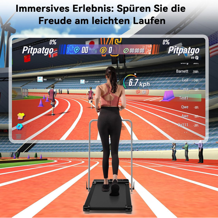 Бігова доріжка DeerRun Raceable для дому, макс. 136 кг, складана, з APP-керуванням, тренуваннями та змаганнями, підходить для офісу та сучасних пристроїв