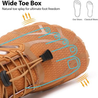 Чоловічі босі кросівки з широкою передньою частиною, Zero Drop, мінімалістичне взуття для тренувань, крос-тренінг, ходьби, хайкінгу, води, важкої атлетики, босі кросівки (42.5 EU, Кофе)