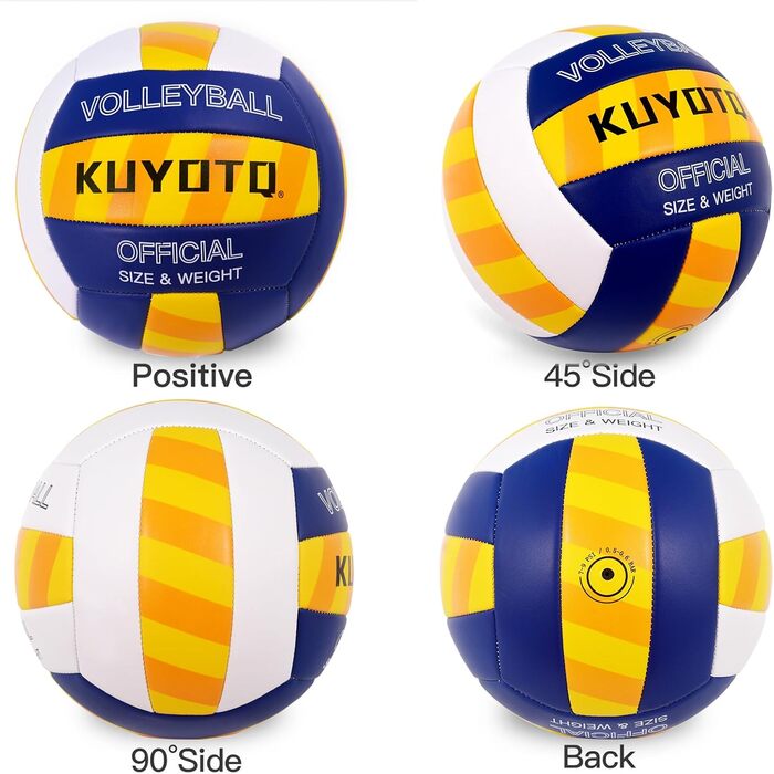 Волейбольний м'яч KUYOTQ для пляжу та залу, 3 мм, з м'якої шкіри, розмір 5, для підлітків та чоловіків