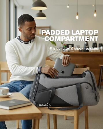 Спортивна сумка Tolaccea: велика містка сумка-рюкзак з відділенням для взуття та мокрих речей. Ідеальна для тренувань, подорожей, басейну, сауни, футболу (для чоловіків та жінок)