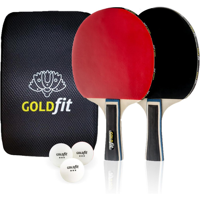 Набір для настільного тенісу 2 шт. Ping Pong для початківців та професіоналів, набір для гри на вулиці з 2 ракетками + 3 м'ячами, ракетки для настільного тенісу для відпочинку та змагань, з чохлом