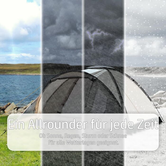 Купольний намет для 3 осіб 210x180x120 см, водовідштовхування 2000 мм, кемпінг, трекінг, фестиваль, іглу