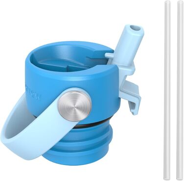 Термокружка-термос Super Sparrow з нержавіючої сталі з трубочкою, 350мл, 500мл, 750мл, 1л, 1.2л, BPA-Free, для спорту, подорожей, школи, активного відпочинку (1000 мл, C- блакитний)