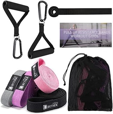 Набір еластичних стрічок для фітнесу CORTNOE - стрічки для кроссфіту з дверним кріпленням та ручками