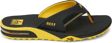Шльпанці Reef Fanning Pregame для чоловіків (43 EU, чорний та жовтий)