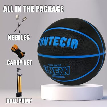 М'яч баскетбольний Fantecia, розмір 7, для дорослих, тренувальний, для гри в приміщенні та на вулиці, з насосом
