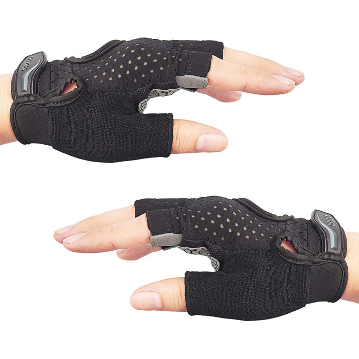 Спортивні рукавички для тренувань, захист долонь для жінок та чоловіків, рукавички для важкої атлетики, бодібілдингу, фітнесу, кросфіту, чорний колір, розмір M