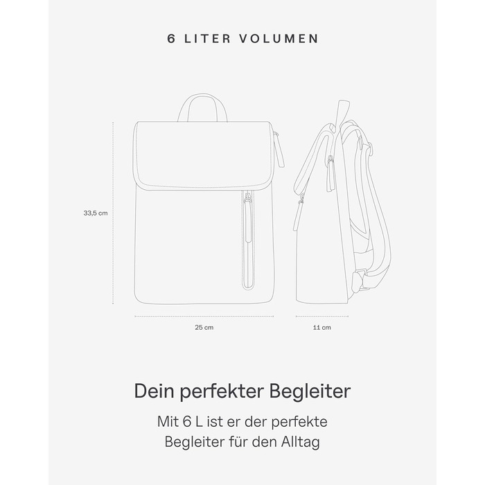 Міський рюкзак Kapten & Son Vallen 6 л для жінок і чоловіків, компактний daypack для міста та подорожей