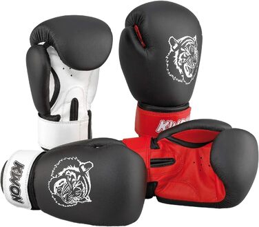 Дитячі боксерські рукавички Tiger 10oz, чорні/червоні