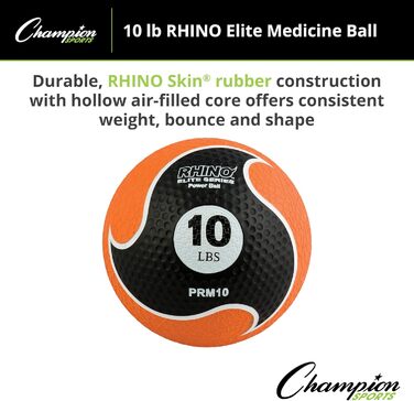 М'яч для фітнесу Champion Sports Rhino Elite, 4.5 кг, оранжевий