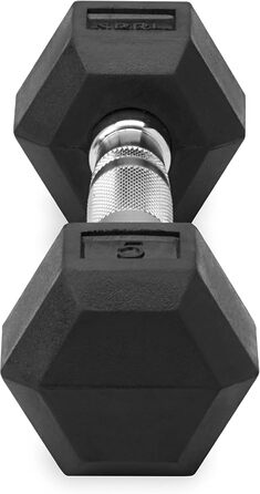 Гантелі SPRI Deluxe 2,3 кг (пара), гумові, хромована ручка, універсальні для фітнесу, спортзалу та дому