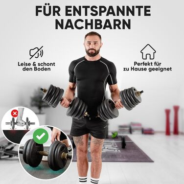 Набір гантелей MADSPORTS 30 кг: універсальний, регульований, гриф для штанги, гантелі, SZ-гриф, рифлений хват, для домашнього тренажерного залу