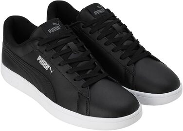 Кросівки Puma Smash 3.0 L унісекс, чорні з білою підошвою, розмір 44.5 EU