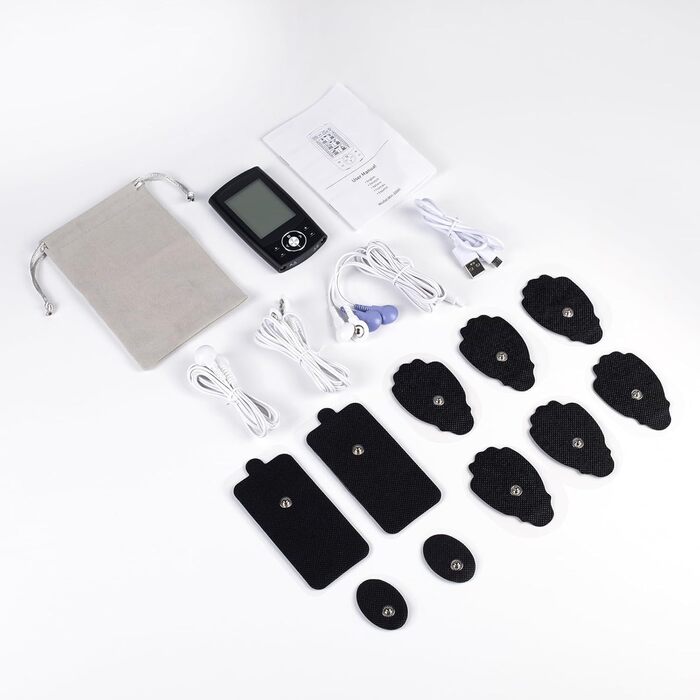 EMS масажер TENS з 36 програмами та 10 електродів для зняття болю та масажу, 2 канали, акумуляторний