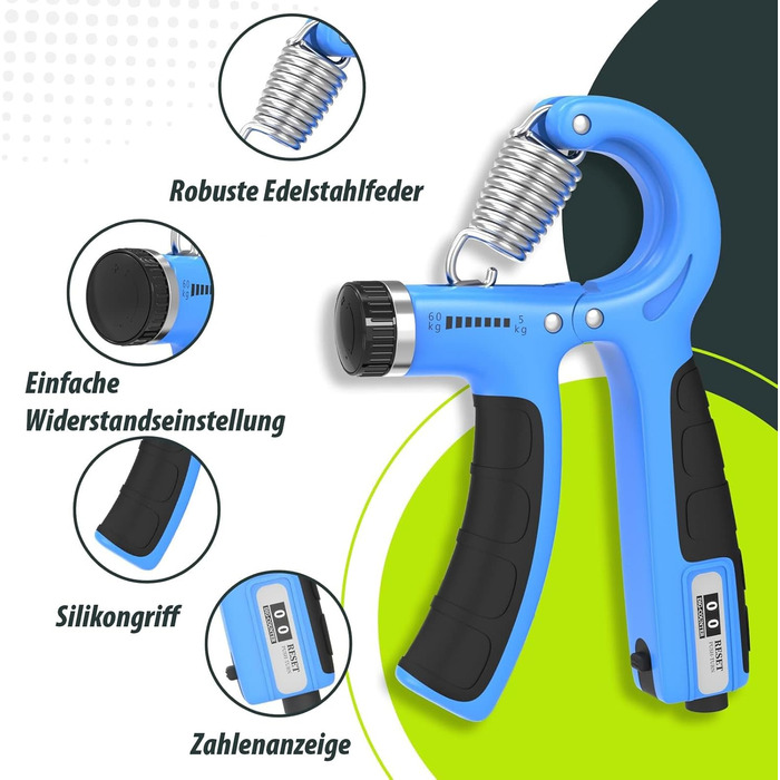 Набір для тренування зап'ястя 2 шт. (5-60 кг), тренажер для рук, для спортсменів та відновлення, FC0101 (Блакитний)