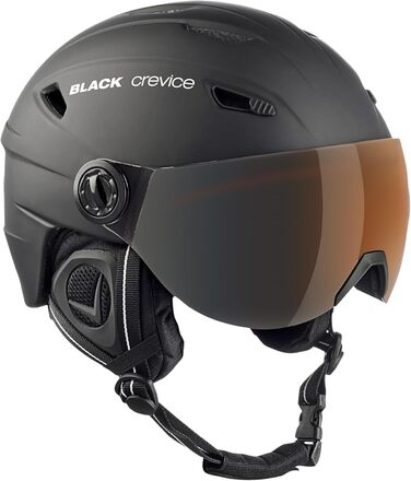 Шолом гірськолижний BLACK CREVICE Silvretta I з візором, чорний/білий, полікарбонат, регульований, для чоловіків та жінок