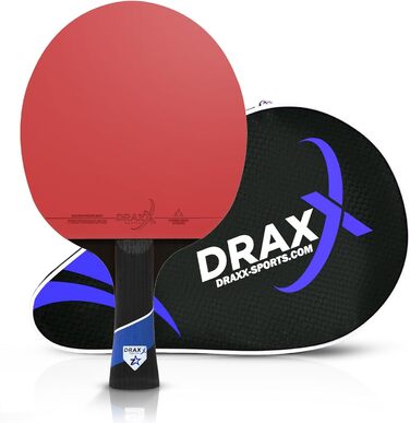 Набір ракетки для настільного тенісу DRAXX SPORTS 7 зірок | Професійна карбонова ракетка для контролю, обертання та потужності | Ультралегка, 175г | Губка 2мм & Високопродуктивний накладка
