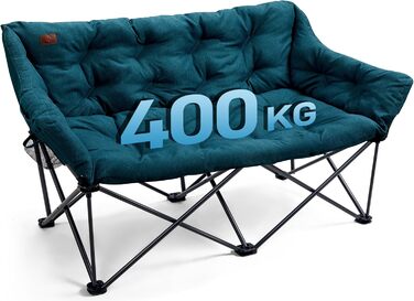 Кемпінгове крісло-диван EVER ADVANCED на 2 особи, 145 см, 400 кг, широке, з високою спинкою, для відпочинку на природі, у саду, на балконі або в приміщенні (зелене)