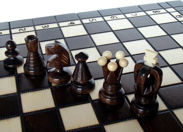 Набір шахів 3 в 1 Abio: шахи, шашки, нарди. Дерев'яне шахове поле 35,5x35,5 см. Якісний, складаний набір для дорослих.