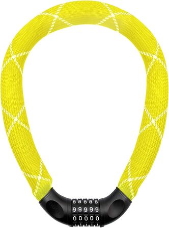 Замки для велосипеда Nean: надійний захист з цифровим кодом та міцною обмоткою, 6x6x900 мм (жовтий)