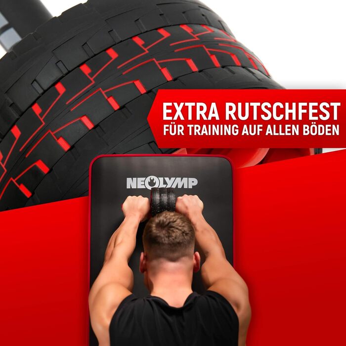 NEOLYMP Bauchtrainer для дому з підкладками для колін, килимком та роликом для пресу - тренажер для пресу, ролик для пресу, ролик-тренажер для пресу, Coremaster